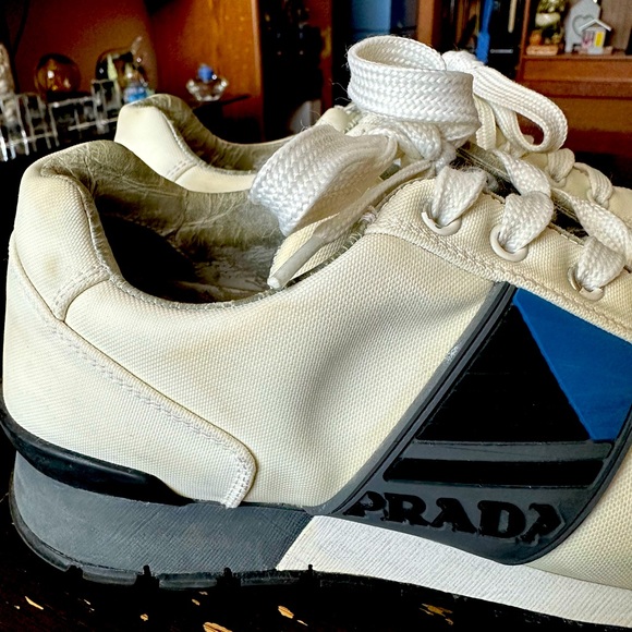 prada white sneakers mens size 40 - Picture 1 of 7